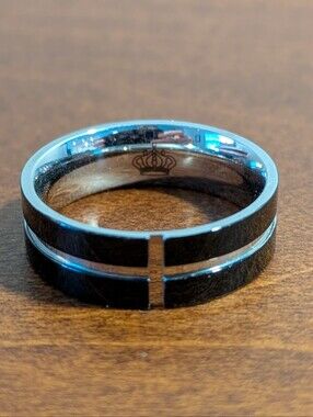 Premier Designs‎ Steadfast Men's Ring Black Silver - Size 9